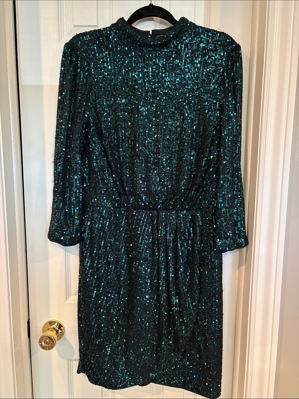 Lipsy Teal Sequin Long Sleeve Cocktail Dress-NWT